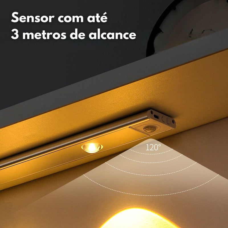Luminária  LED com Sensor De Movimento Luz Recarregável USB